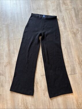 GAP Black Ribbed Wide-Leg Knit Pants Size Small Waist 30